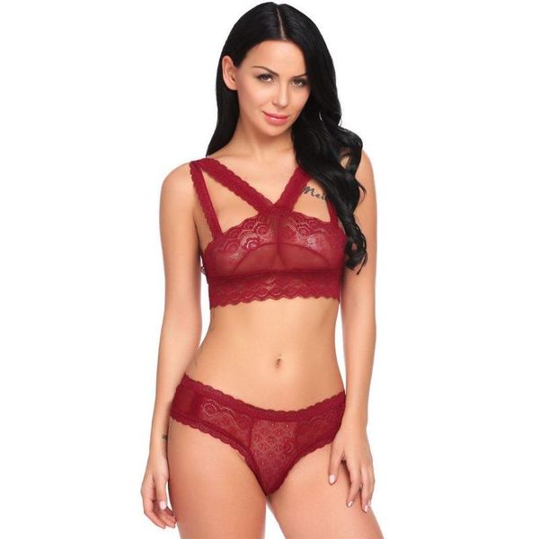 bras sets women lingerie set sheer floral lace bralette bra and thong exotic female panties underwear suit nightwear, Red;black
bras sets women lingerie set sheer floral lace bralette bra and thong exotic female panties underwear suit nightwear, Red;black