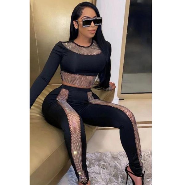 women's tracksuits women winter long sleeve diamonds crystal black two pieces bandage set 2021 celebrity designer fashion party, Gray
women's tracksuits women winter long sleeve diamonds crystal black two pieces bandage set 2021 celebrity designer fashion party, Gray