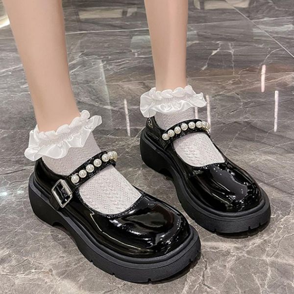 dress shoes lucyever women student lolita japanese style pearl ankle strap round toe pu platform cute jk girls mary jane, Black
dress shoes lucyever women student lolita japanese style pearl ankle strap round toe pu platform cute jk girls mary jane, Black