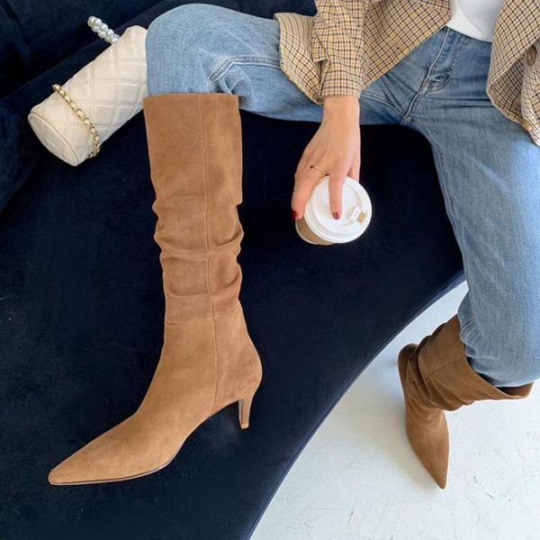 boots 2021 autumn single long winter stiletto pleated knee high cow leather yellow fashion boot thin heels botas de mujer, Black
boots 2021 autumn single long winter stiletto pleated knee high cow leather yellow fashion boot thin heels botas de mujer, Black