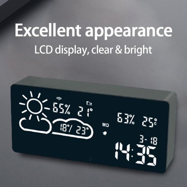smart home control bedroom led digital alarm clock radio projection with temperature and humidity mirror multifunctional bedside time displa
smart home control bedroom led digital alarm clock radio projection with temperature and humidity mirror multifunctional bedside time displa