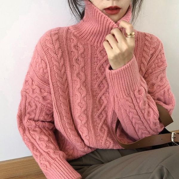 women's sweaters high design turtleneck twist female sweater fall and winter wear lazy retro hong kong-style pullover 6kzs, White;black
women's sweaters high design turtleneck twist female sweater fall and winter wear lazy retro hong kong-style pullover 6kzs, White;black