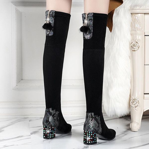 boots stretch flock high woman over the knee slim women's heels fall/winter shoes block heel female pointed toe black
boots stretch flock high woman over the knee slim women's heels fall/winter shoes block heel female pointed toe black
