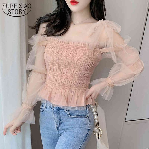 ropa de mujer autumn korean mesh ladies off-shoulder sweet long sleeve chiffon blouses fashion women shirts 10849 210508, White
ropa de mujer autumn korean mesh ladies off-shoulder sweet long sleeve chiffon blouses fashion women shirts 10849 210508, White