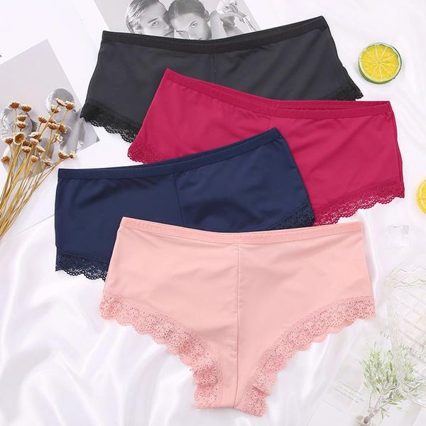 women's panties lace women's low-waist underwear women soft underpants seamless ladies panty comfortable lingerie -2xl, Black;pink