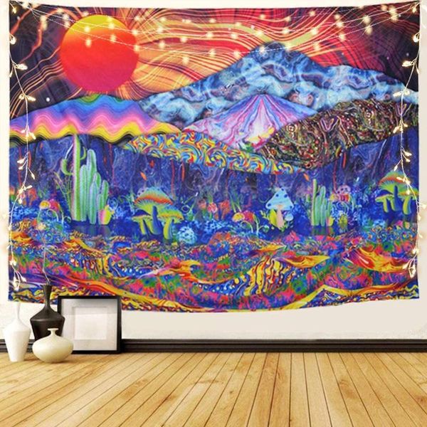 tapestries trippy hippie tapestry wall hanging colorful mountain sun landscape mushrooms blanket for living room decoration
tapestries trippy hippie tapestry wall hanging colorful mountain sun landscape mushrooms blanket for living room decoration