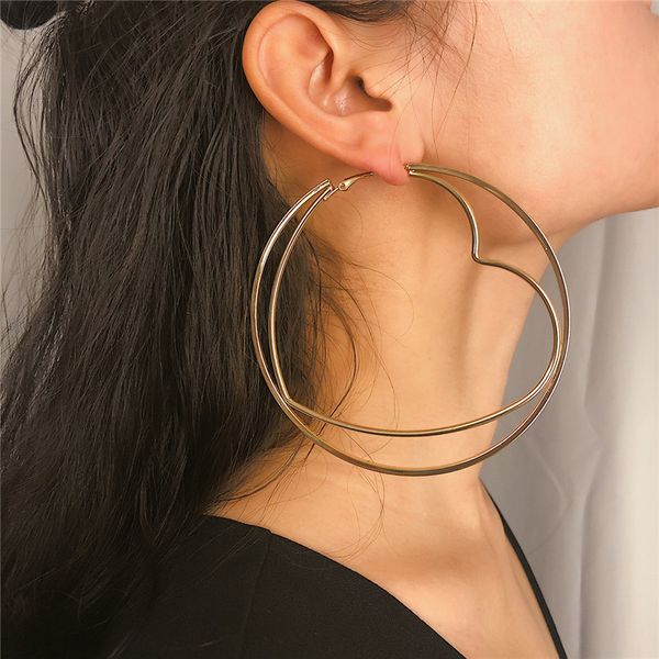 fashion korean big hollow heart circle hoop earrings for women statement geometric earrings pendientes girls ear jewelry, Golden;silver
fashion korean big hollow heart circle hoop earrings for women statement geometric earrings pendientes girls ear jewelry, Golden;silver