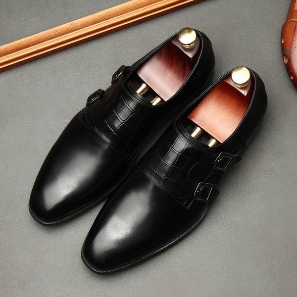 dress shoes genuine leather men black wedding trendy buckle round toe mens quality business office work szie 37-45
dress shoes genuine leather men black wedding trendy buckle round toe mens quality business office work szie 37-45