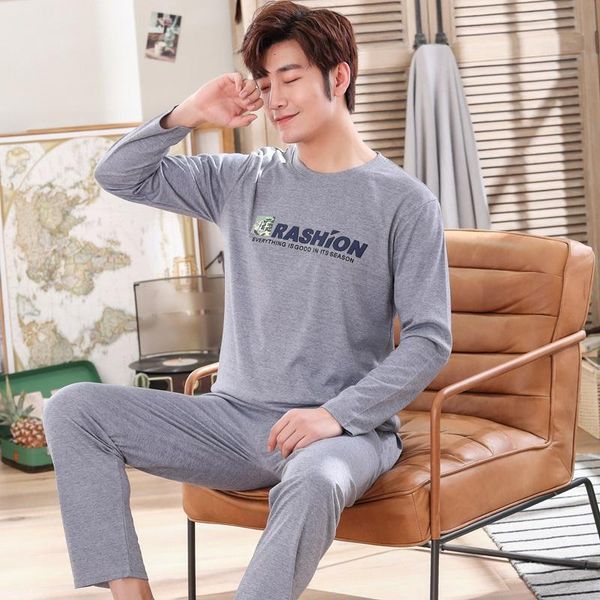 Men's Sleepwear A set of striped cotton pajamas, long sleeve wear round neck when you go home, until the spring 5SZL, Black;brown
Men's Sleepwear A set of striped cotton pajamas, long sleeve wear round neck when you go home, until the spring 5SZL, Black;brown