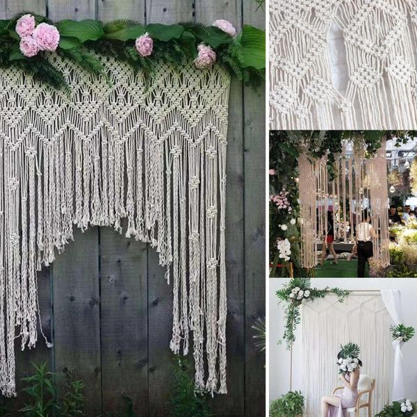 tapestries diy boho rustic wedding macrame curtains wall tapestry knitted cotton large nordic party outdoor decorations
tapestries diy boho rustic wedding macrame curtains wall tapestry knitted cotton large nordic party outdoor decorations