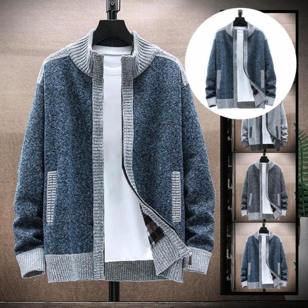 men's jackets stylish contrast colors pockets men jacket winter coat elastic cuff, Black;brown
men's jackets stylish contrast colors pockets men jacket winter coat elastic cuff, Black;brown