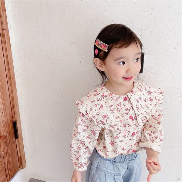 2021 children's clothing new girl spring korean version of small broken flower long-sleeved big lapeting shirt 21080, Blue;red
2021 children's clothing new girl spring korean version of small broken flower long-sleeved big lapeting shirt 21080, Blue;red