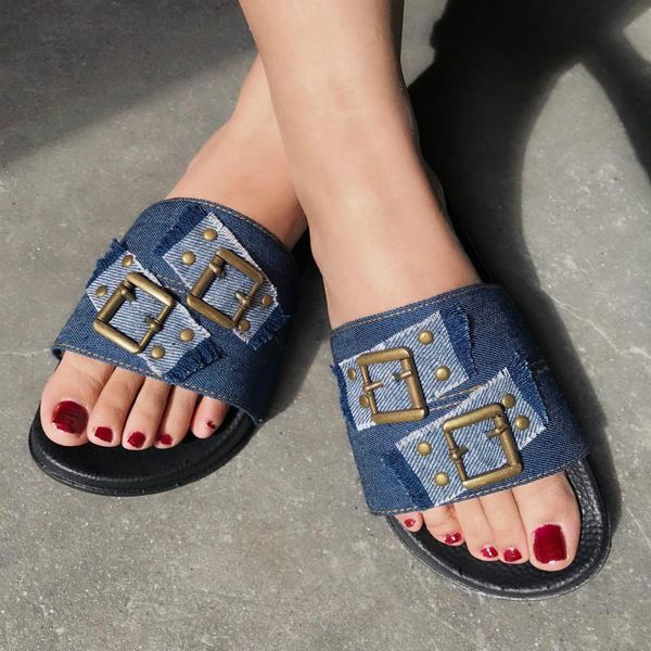 slippers summer craft denim flat casual female with buckle 2021 women shoes lightweight breathable woman slides wholesale, Black
slippers summer craft denim flat casual female with buckle 2021 women shoes lightweight breathable woman slides wholesale, Black