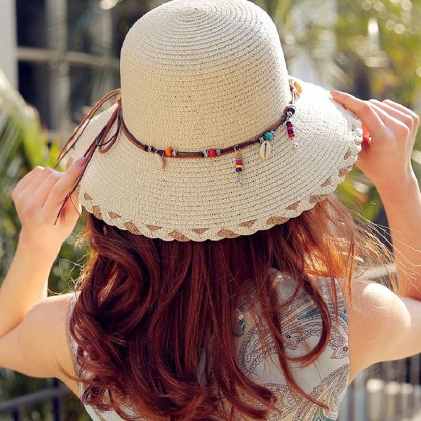 wide brim hats national style big grass hat female summer outdoor sun protection beach shell tassel lace, Blue;gray
wide brim hats national style big grass hat female summer outdoor sun protection beach shell tassel lace, Blue;gray