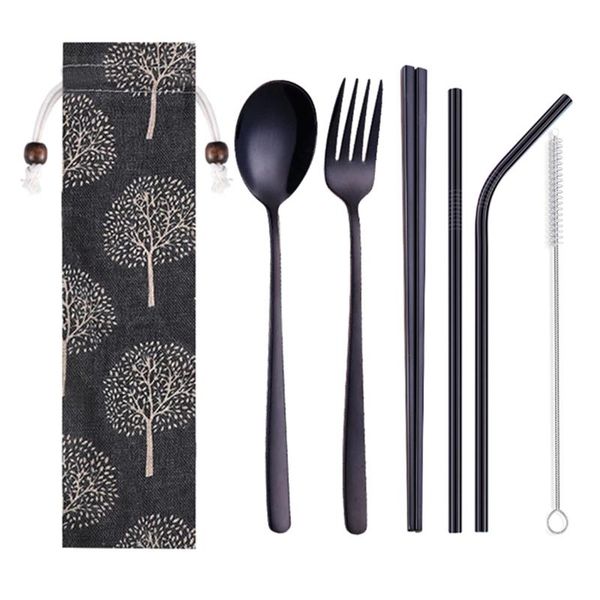 drinking straws 5pcs simple style creative cutlery set stainless steel portable spoon fork straw chopsticks kit with fortune tree bag
drinking straws 5pcs simple style creative cutlery set stainless steel portable spoon fork straw chopsticks kit with fortune tree bag