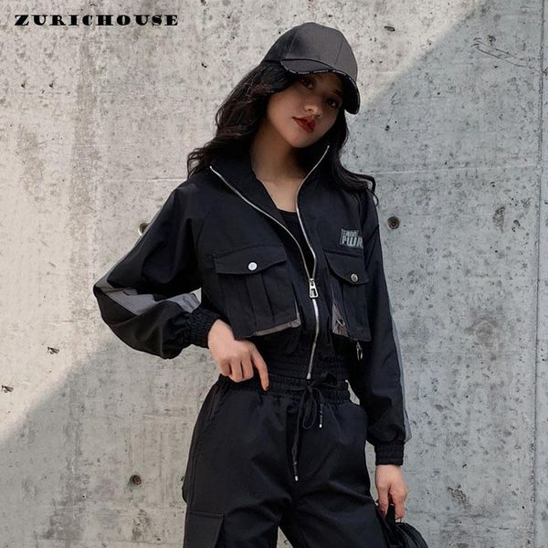 bomber jacket women spring short basic coat casual fashion spliced striped reflective female outwear women's jackets, Black;brown
bomber jacket women spring short basic coat casual fashion spliced striped reflective female outwear women's jackets, Black;brown