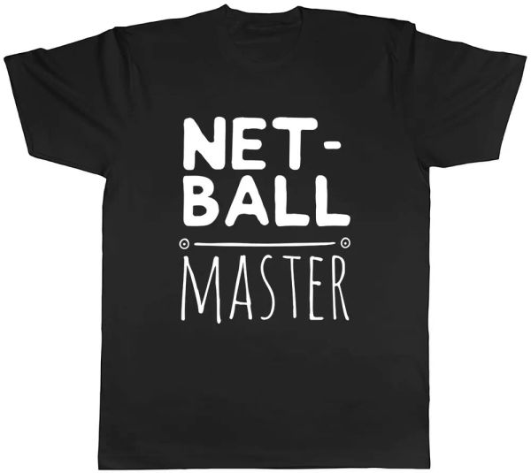netball master mens t-shirt tee, White;black