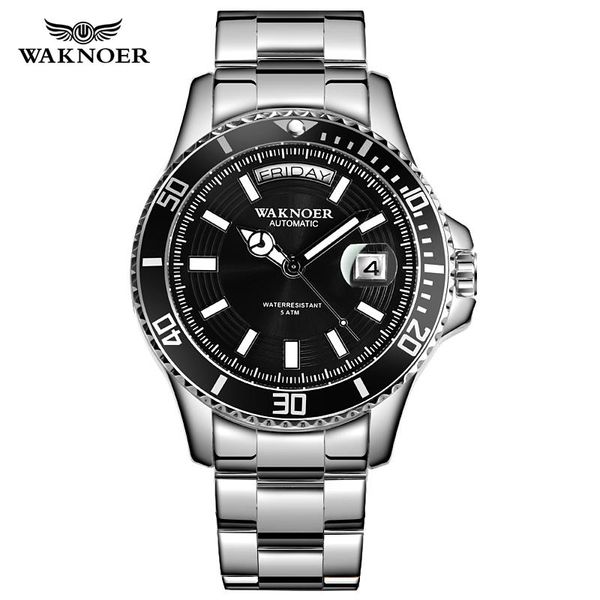 wristwatches waknoer dress watch men waterproof luminous automatic mechanical male clock relogio masculino, Slivery;brown
wristwatches waknoer dress watch men waterproof luminous automatic mechanical male clock relogio masculino, Slivery;brown