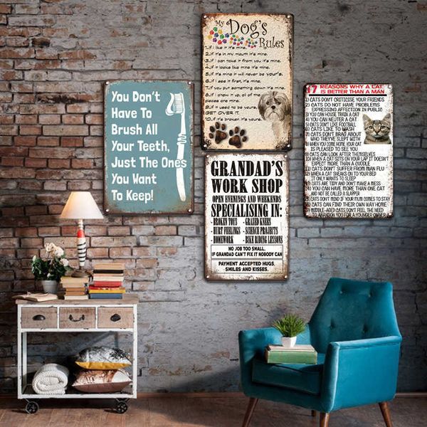 dogs rules metal sign pet sayings warning signs retro funny slogan metal plate outdoor garden yard hanging decoration
dogs rules metal sign pet sayings warning signs retro funny slogan metal plate outdoor garden yard hanging decoration