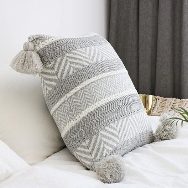cushion/decorative pillow pillowcase +450g core knitted cushion cover gray striped tassel design 100% cotton super soft sofa nordic
cushion/decorative pillow pillowcase +450g core knitted cushion cover gray striped tassel design 100% cotton super soft sofa nordic