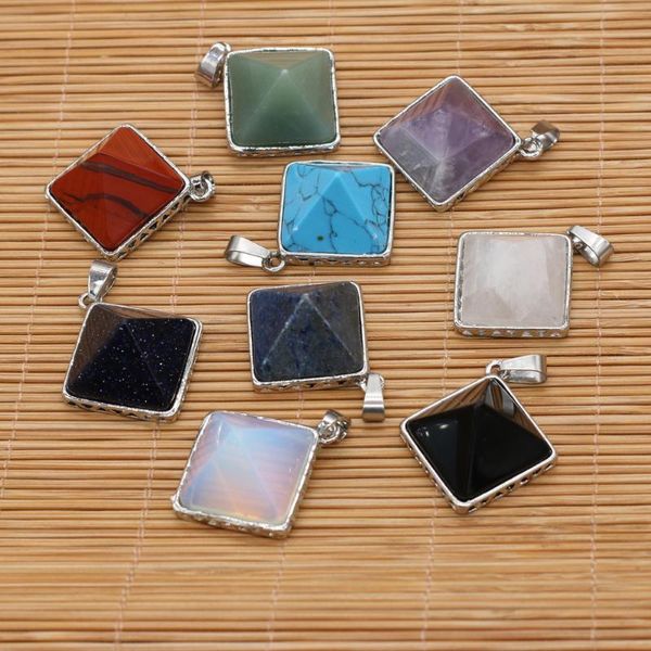 charms 2021 product natural stone pendant metal alloy square exquisite fashion jewelry for making diy necklace accessories, Bronze;silver
charms 2021 product natural stone pendant metal alloy square exquisite fashion jewelry for making diy necklace accessories, Bronze;silver