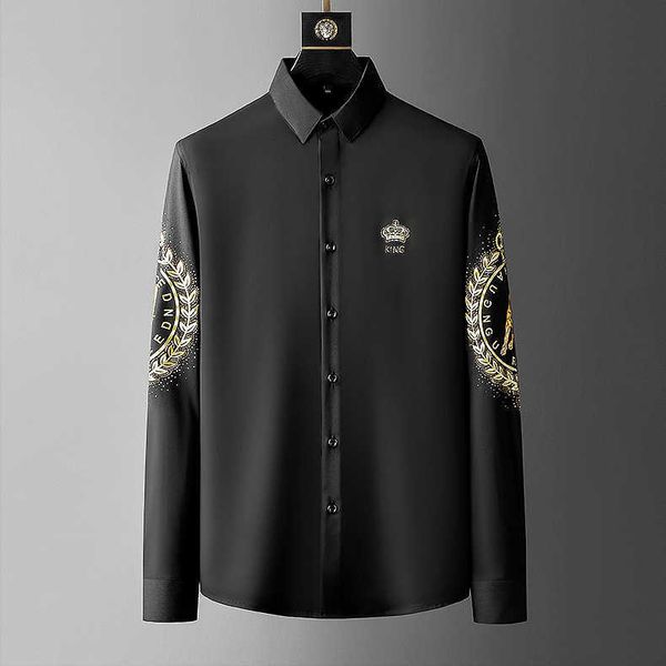 luxury crown printed shirts men spring long sleeve slim casual dress shirt streetwear social party clothes camisa masculina 210527, White;black
luxury crown printed shirts men spring long sleeve slim casual dress shirt streetwear social party clothes camisa masculina 210527, White;black