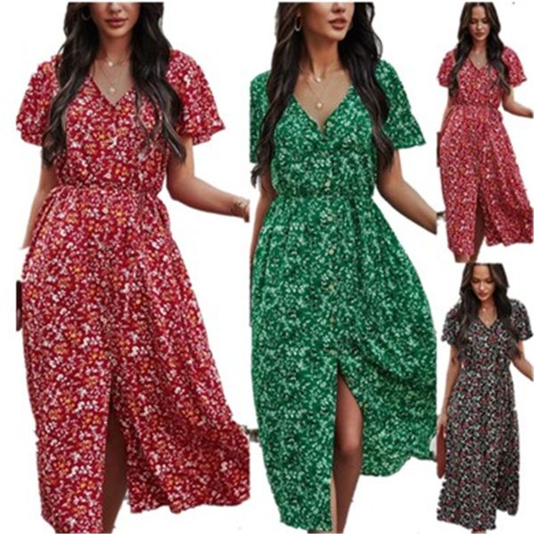 casual dresses new ladies vintage maxi floral print summer dress women slim high waist button beach vestidos female, Black;gray
casual dresses new ladies vintage maxi floral print summer dress women slim high waist button beach vestidos female, Black;gray