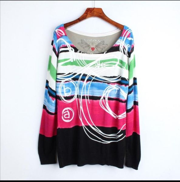 women's polos trade spain fashion print knitwear long sleeve slim woman pullover pure cotton base top, White
women's polos trade spain fashion print knitwear long sleeve slim woman pullover pure cotton base top, White