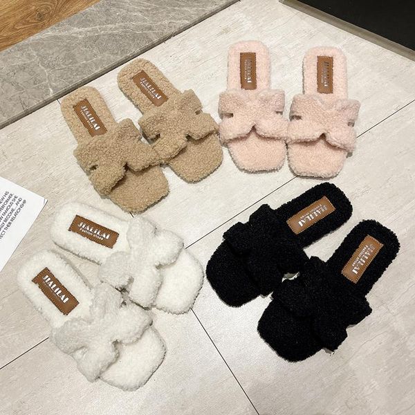 slippers fashion plush women female wear-resistant flat shoes fur slides woman indoor furry home, Black
slippers fashion plush women female wear-resistant flat shoes fur slides woman indoor furry home, Black