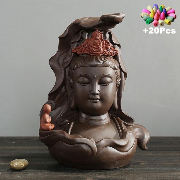 fragrance lamps with 20cones creative avalokitesvara incense censer buddhist backflow burner home decor holder
fragrance lamps with 20cones creative avalokitesvara incense censer buddhist backflow burner home decor holder