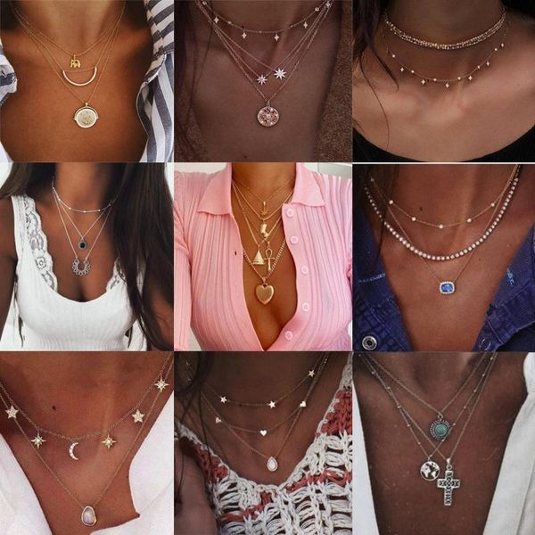 pendant necklaces uodcm boho multi- crystal for women fashion gold necklace vintage multiple layers jewelry, Silver
pendant necklaces uodcm boho multi- crystal for women fashion gold necklace vintage multiple layers jewelry, Silver
