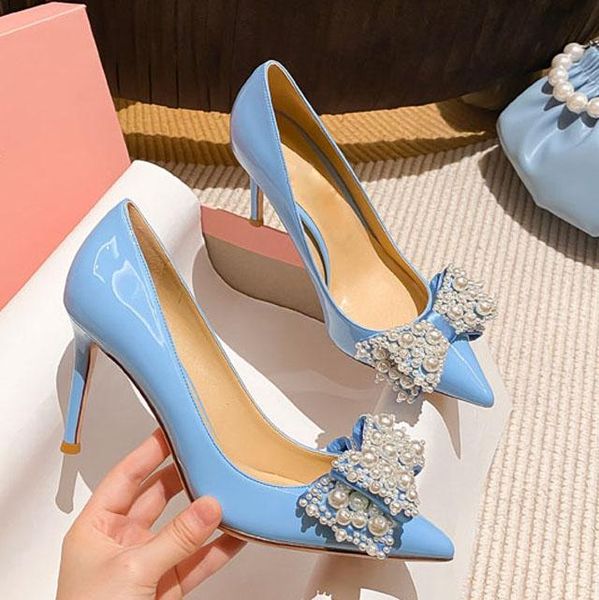 dress shoes chic pearl studs bowtie wedding pumps blue pink black patent leather high heel pointed toe beads butterfly knot party
dress shoes chic pearl studs bowtie wedding pumps blue pink black patent leather high heel pointed toe beads butterfly knot party
