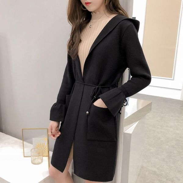 women's sweaters long 2021 autumn and winter clothing korean version of hooded sweatshirt sleeves cardigan 5170, White;black
women's sweaters long 2021 autumn and winter clothing korean version of hooded sweatshirt sleeves cardigan 5170, White;black