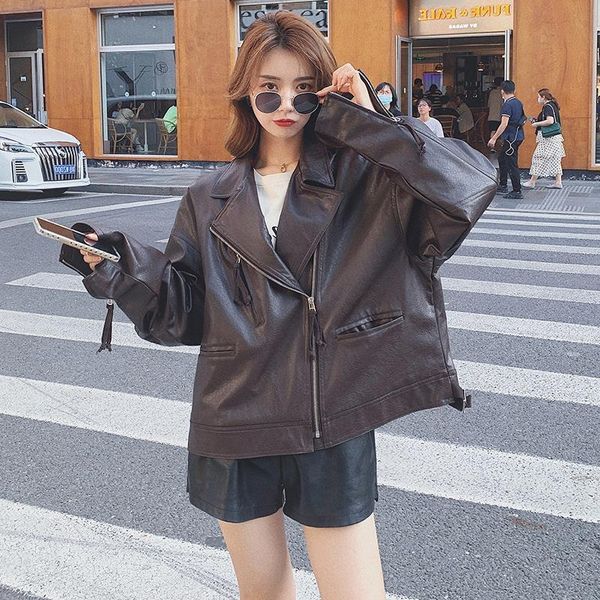 women's leather & faux zipper jacket asymmetric zip 2021women's motorcycl classic style loose 's autumn women suede pu, Black
women's leather & faux zipper jacket asymmetric zip 2021women's motorcycl classic style loose 's autumn women suede pu, Black