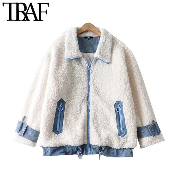 traf women fashion oversized faux fur teddy jacket coat vintage long sleeve zipper pockets female outerwear chic 210415, Black;brown
traf women fashion oversized faux fur teddy jacket coat vintage long sleeve zipper pockets female outerwear chic 210415, Black;brown