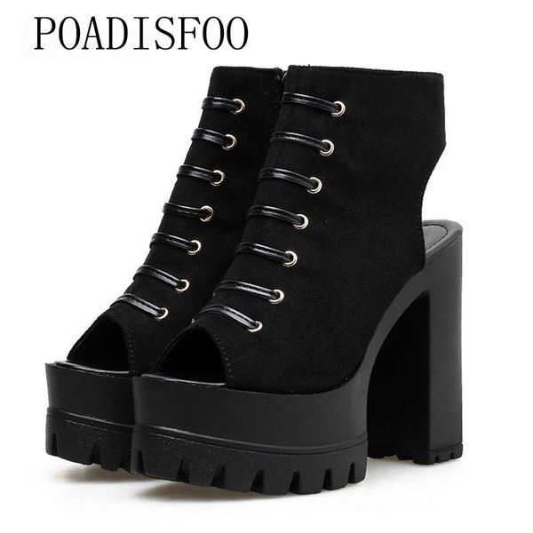 women black suede thick bottom with waterproof platform high-heeled nightclub hollow sandals -360-3
women black suede thick bottom with waterproof platform high-heeled nightclub hollow sandals -360-3