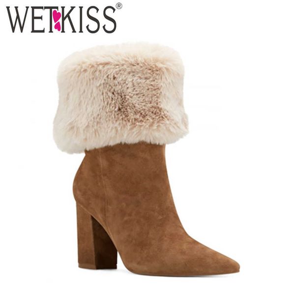 wetkiss snow boots women thick fur winter shoes woman pointed toe thick high heels ankle boots warm winter boot fashion 210630, Black
wetkiss snow boots women thick fur winter shoes woman pointed toe thick high heels ankle boots warm winter boot fashion 210630, Black