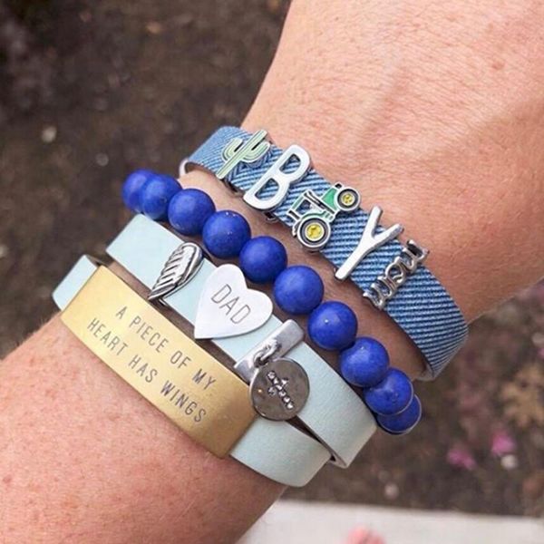 tennis somsoar blue & black denim fabric jean charm bracelet wrap diy band bracelets fit story slide charms accessories 5pcs/lot, Golden;silver
tennis somsoar blue & black denim fabric jean charm bracelet wrap diy band bracelets fit story slide charms accessories 5pcs/lot, Golden;silver