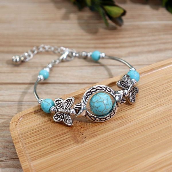 charm bracelets rkr unique turquoise butterfly charms for women retro ethnic style silver color alloy chains bangles fashion jewelry, Golden;silver
charm bracelets rkr unique turquoise butterfly charms for women retro ethnic style silver color alloy chains bangles fashion jewelry, Golden;silver
