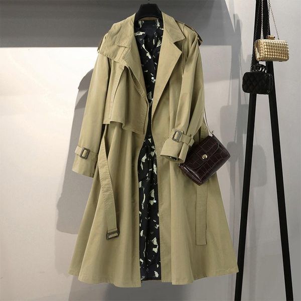 women's trench coats loose women autumn winter vintage 2021 turn-down collar belt pocket solid elegant office lady ouotwear, Tan;black
women's trench coats loose women autumn winter vintage 2021 turn-down collar belt pocket solid elegant office lady ouotwear, Tan;black
