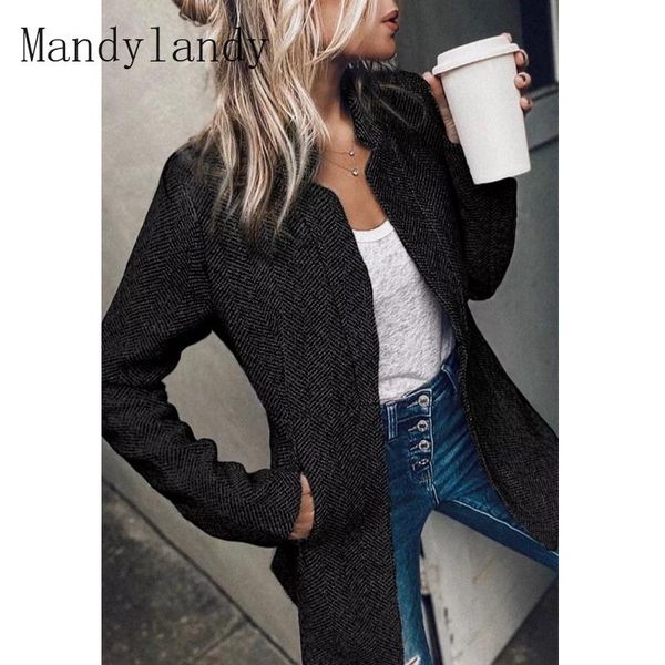 mandylandy coat women's casual slim-fit cardigan spring and autumn fashion solid color long sleeve stand collar pocket jackets, Black;brown
mandylandy coat women's casual slim-fit cardigan spring and autumn fashion solid color long sleeve stand collar pocket jackets, Black;brown
