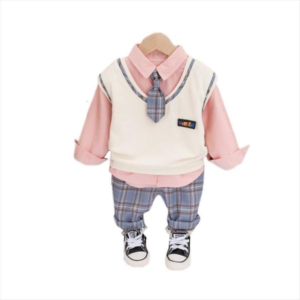 children girls boy fashion clothing spring autumn vest shirt plaid pants 3pcs set infant clothes baby cotton kids tracksuits, White
children girls boy fashion clothing spring autumn vest shirt plaid pants 3pcs set infant clothes baby cotton kids tracksuits, White