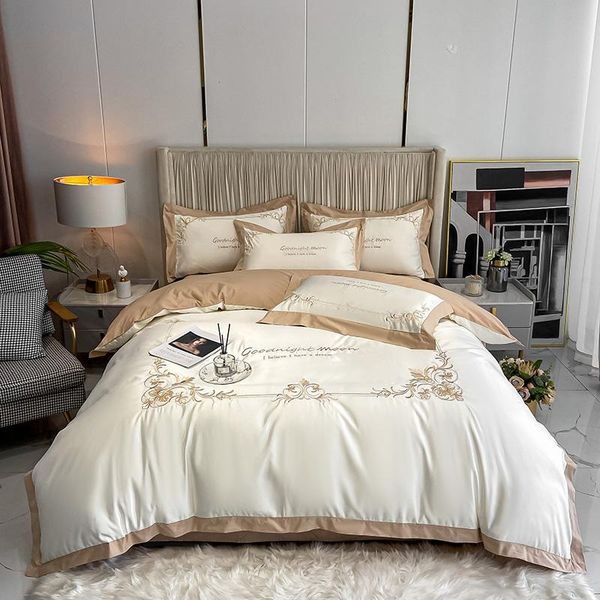 royal luxury style bedding set embroidery washed silk cotton white gray duvet cover 220x240 4pcs bed size linens sets
royal luxury style bedding set embroidery washed silk cotton white gray duvet cover 220x240 4pcs bed size linens sets