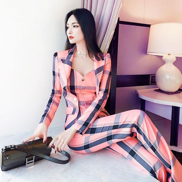women's two piece pants women pieces plaid sets 2021 spring autumn lady full sleeve blazer coat fake two-piece +long flare trousers sui, White
women's two piece pants women pieces plaid sets 2021 spring autumn lady full sleeve blazer coat fake two-piece +long flare trousers sui, White