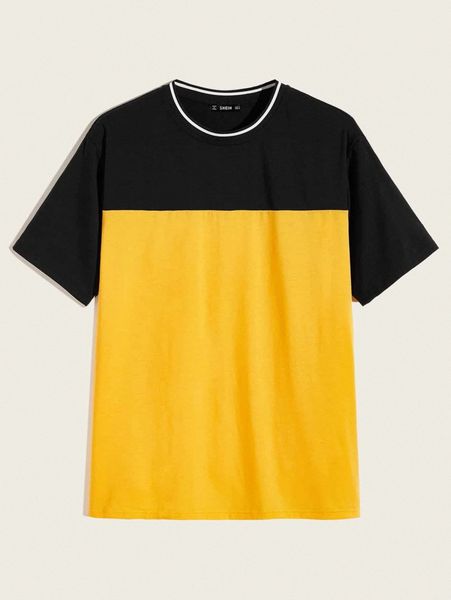 men two tone tee x7ga#, White;black
