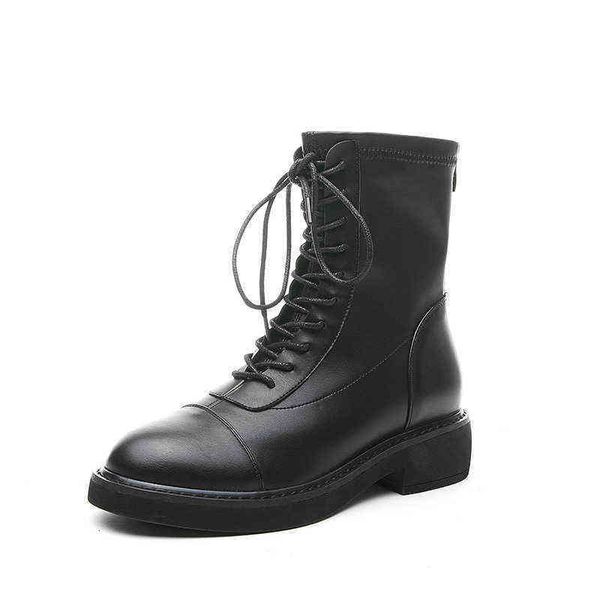 leather martin boots women's british style 2021 thick bottom tide, versatile, slim, increased spring and winter psh medium tube, Black
leather martin boots women's british style 2021 thick bottom tide, versatile, slim, increased spring and winter psh medium tube, Black
