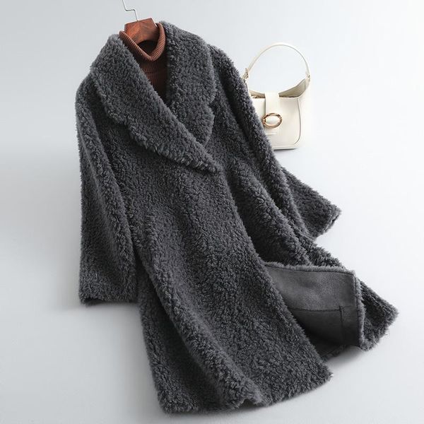 women's fur & faux women real jacket female autumn winter wool coats korean thick warm loose long sheep shearing overcoat j190, Black
women's fur & faux women real jacket female autumn winter wool coats korean thick warm loose long sheep shearing overcoat j190, Black