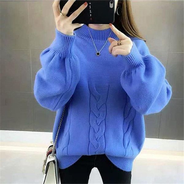 women's sweaters autumn winter knitted half turtleneck sweater pullover solid loose large size long sleeve female jumper, White;black
women's sweaters autumn winter knitted half turtleneck sweater pullover solid loose large size long sleeve female jumper, White;black