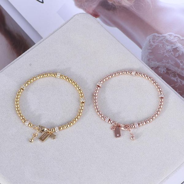 link, chain european and american jewelry fashion texture round zircon ball gold bead bracelet female, Black
link, chain european and american jewelry fashion texture round zircon ball gold bead bracelet female, Black