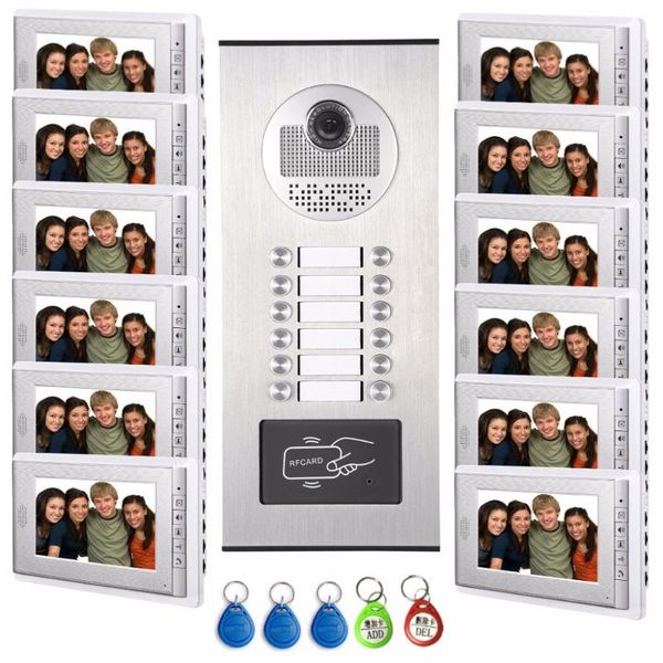 units apartment intercom system video door phone kit hd camera 7" monitor with rfid keyfobs for 12 household phones
units apartment intercom system video door phone kit hd camera 7" monitor with rfid keyfobs for 12 household phones